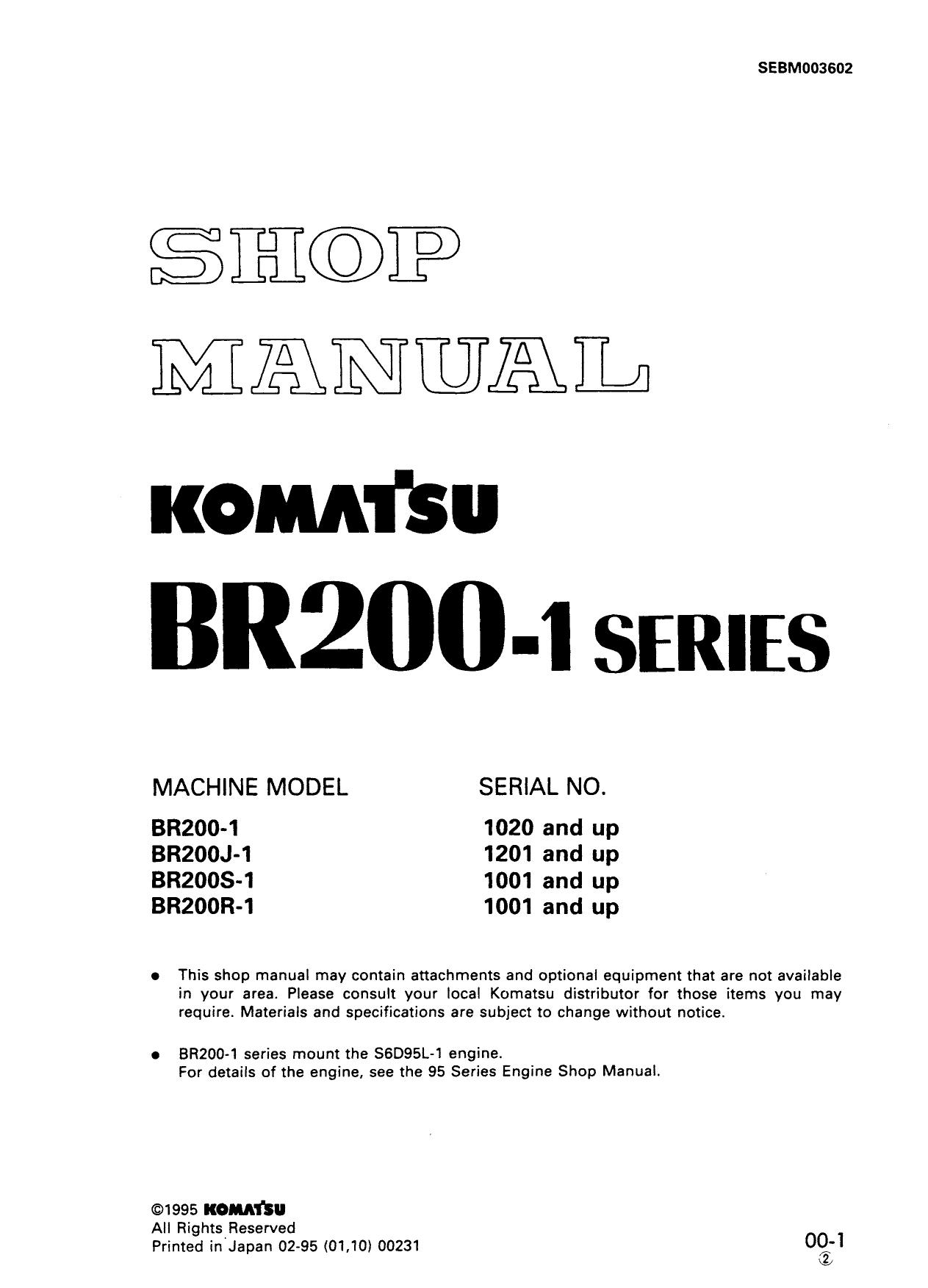 BR200-1 BR200J-1 BR200S-1 BR200R-1 Shop Manual